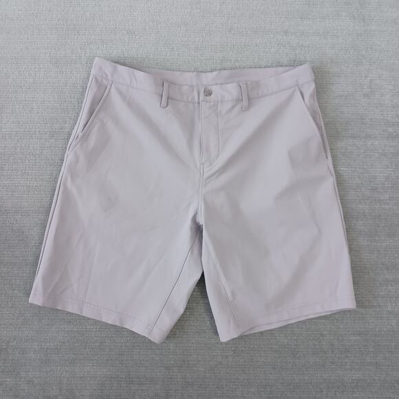 State & Liberty Shorts Mens 34 Gray Performance Chino Golf Stretch 9" Inseam